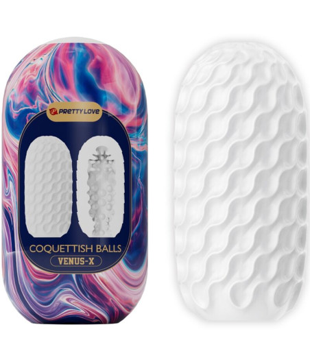 PRETTY LOVE - COQUETISH BALLS SILICONE MASTURBATORE MASCHILE BIANCO