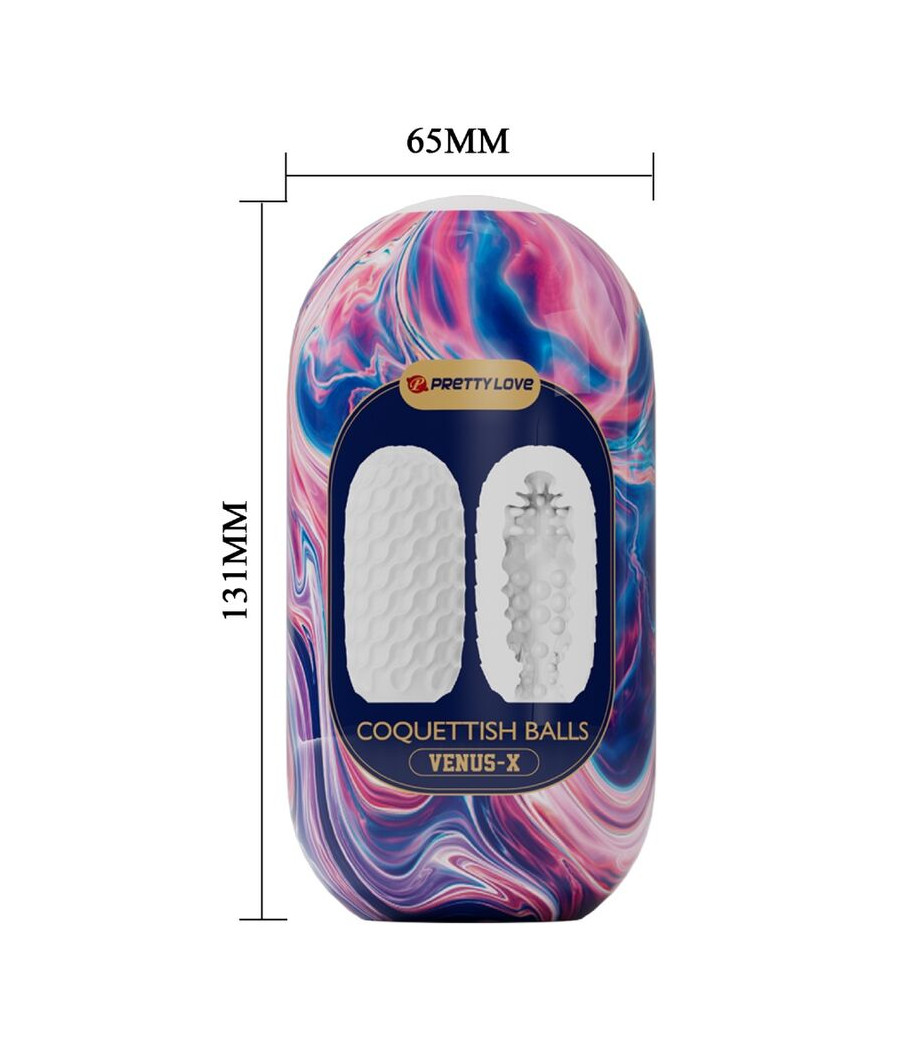 PRETTY LOVE - COQUETTISH BALLS MASTURBATEUR HOMME EN SILICONE BLANC