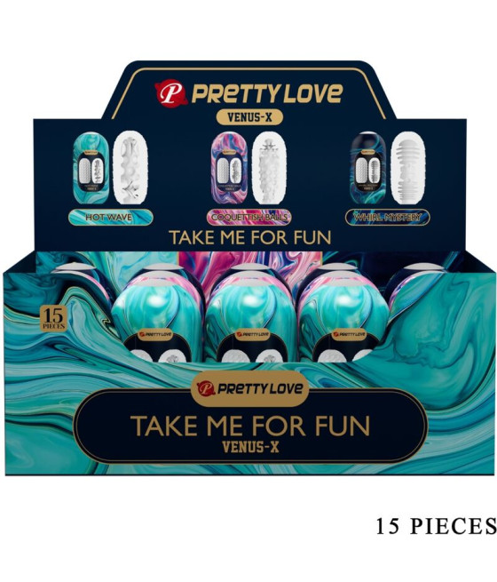 PRETTY LOVE - VENUS X 15 MASTURBADORES MASCULINOS SILICONA BLANCO
