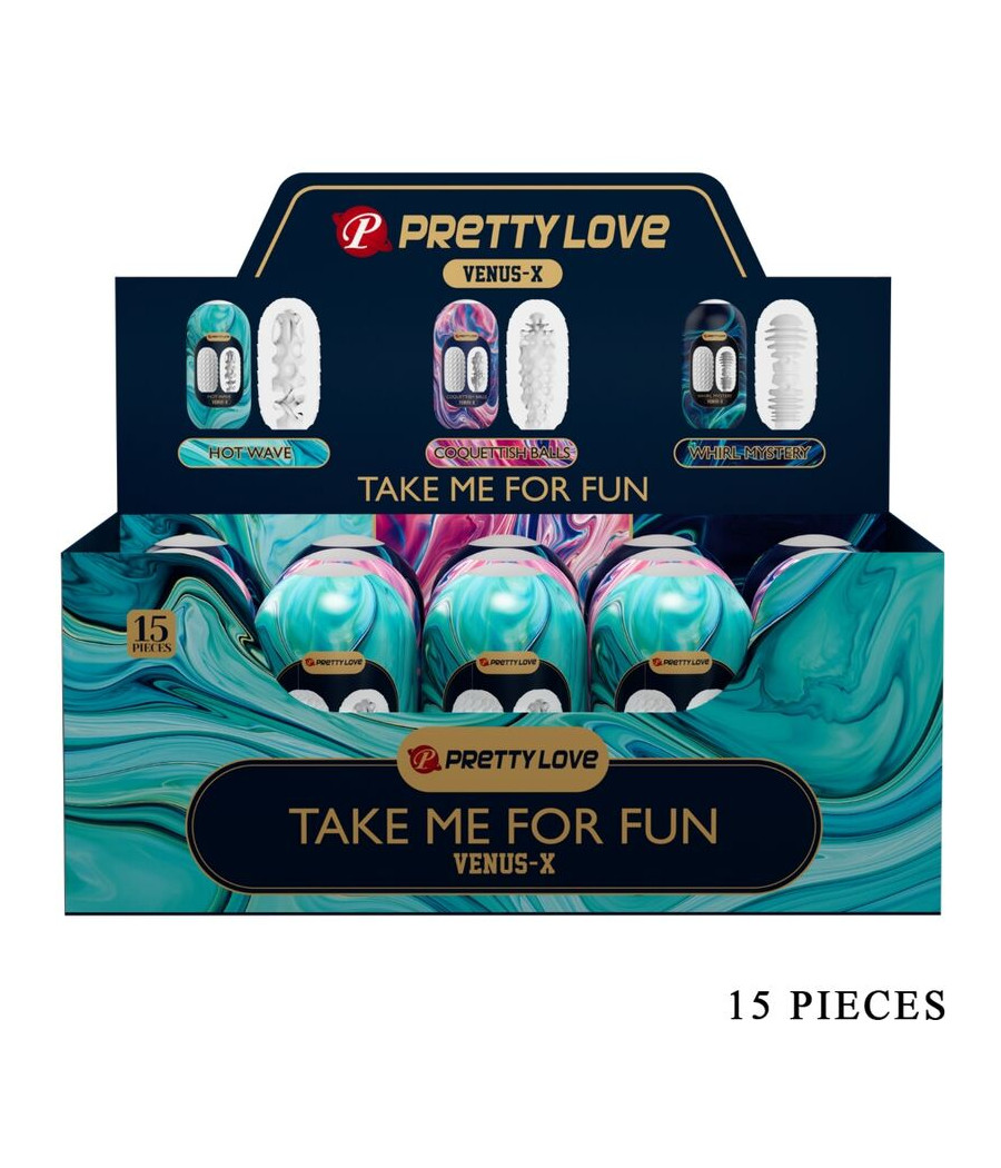 PRETTY LOVE - VENUS X 15 MASTURBADORES MASCULINOS DE SILICONE BRANCO