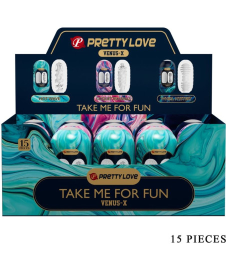 PRETTY LOVE - VENUS X 15 MASTURBADORES MASCULINOS SILICONA BLANCO