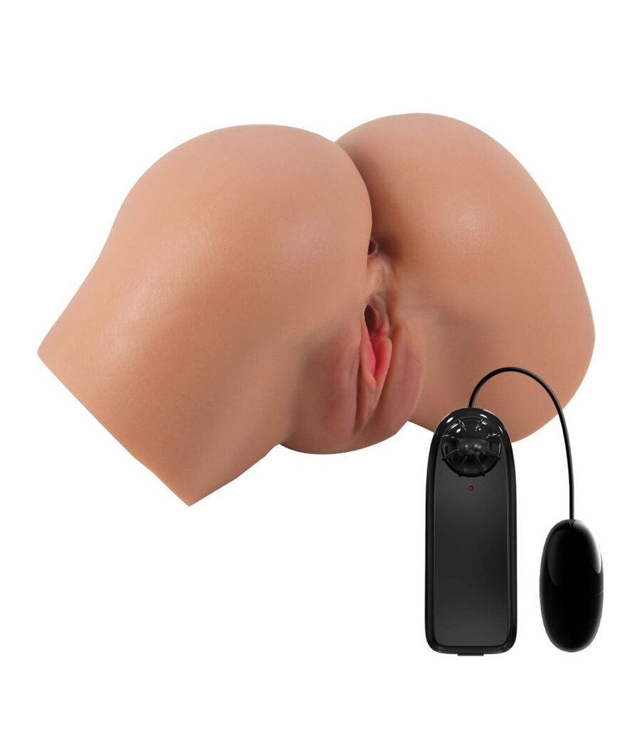 CRAZY BULL - VIBRADOR HAILEY BUTT COM CONTROLE REMOTO REALISTA DE VAGINA E ÂNUS