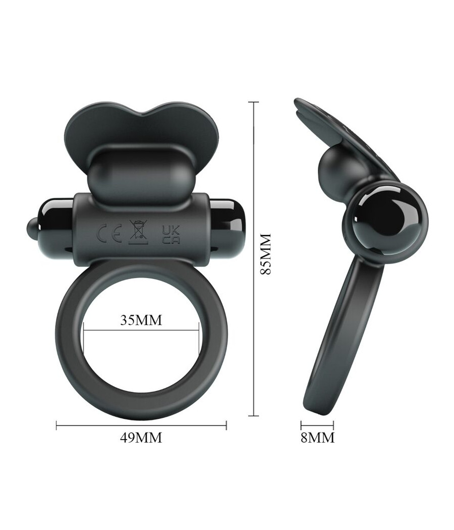 PRETTY LOVE - DEBONAIRE VIBRATING RING RABBIT 10 VIBRATIONS BLACK