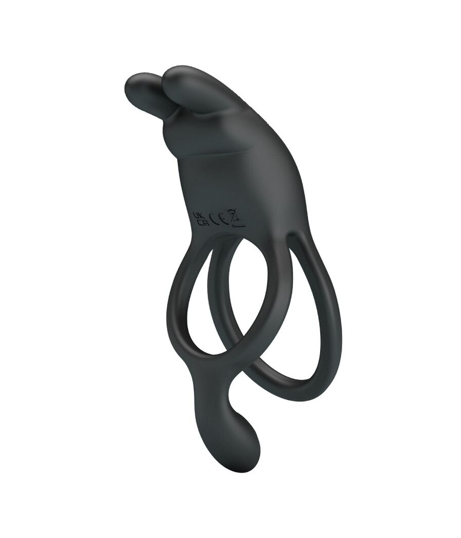 PRETTY LOVE - SETH DOUBLE VIBRATING RING RABBIT 7 VIBRATIONS BLACK