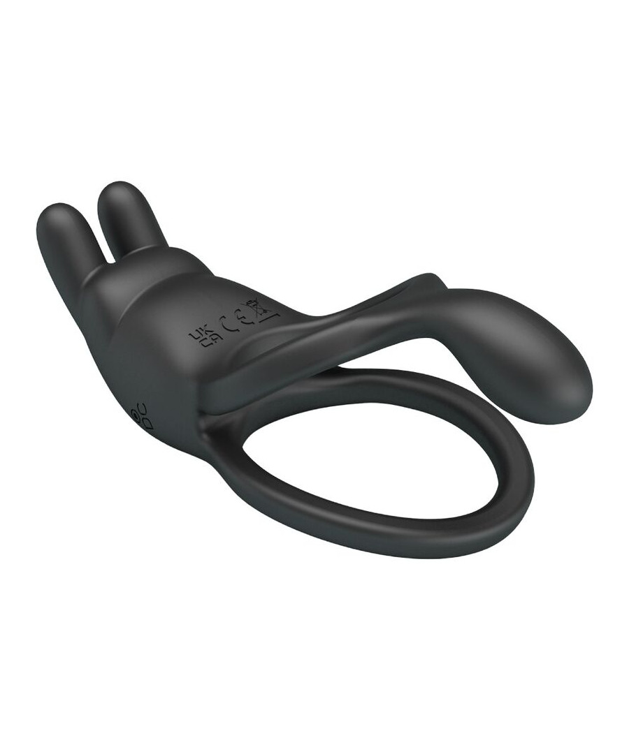 PRETTY LOVE - SETH DOBLE ANILLO VIBRADOR RABBIT 7 VIBRACIONES NEGRO