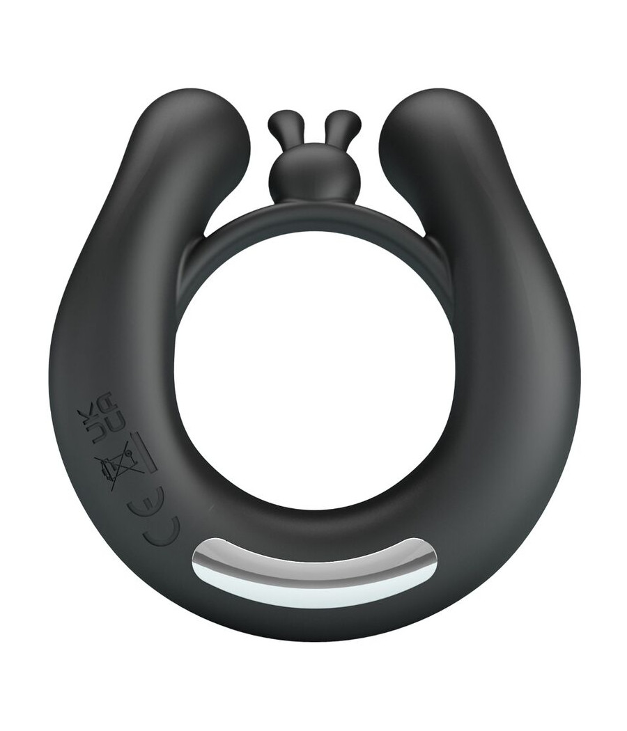 PRETTY LOVE - DAHLIA VIBRATING RING + CLITORIS STIMULATOR 12 VIBRATIONS BLACK
