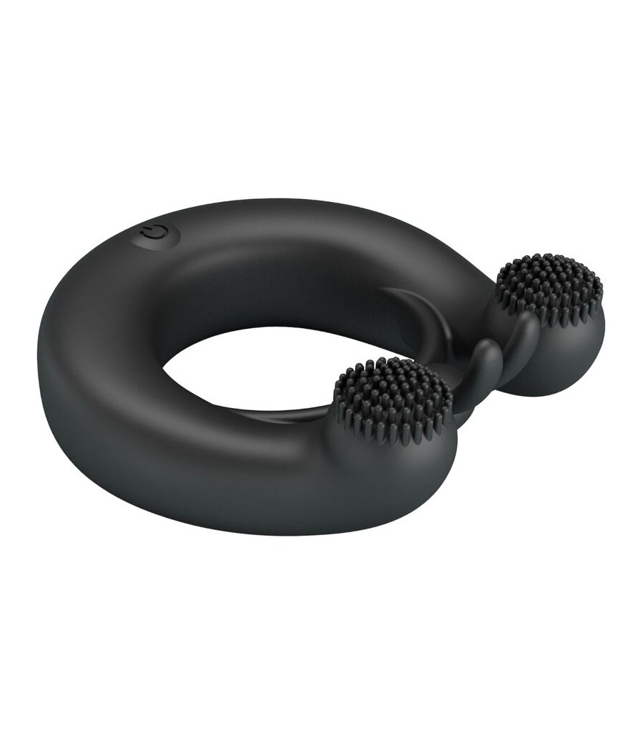PRETTY LOVE - DAHLIA VIBRATING RING + CLITORIS STIMULATOR 12 VIBRATIONS BLACK