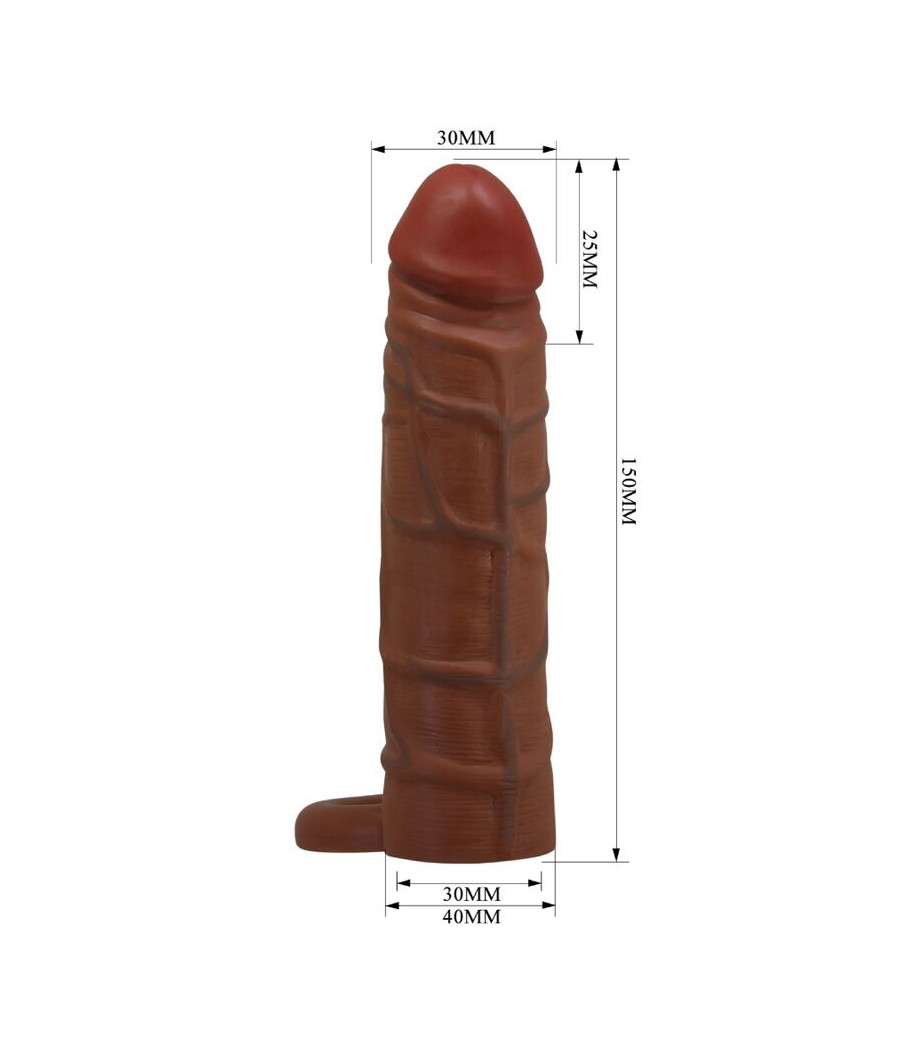 PRETTY LOVE - KAILE PENIS SLEEVE WITH 2.5 CM EXTENSION MULATTO