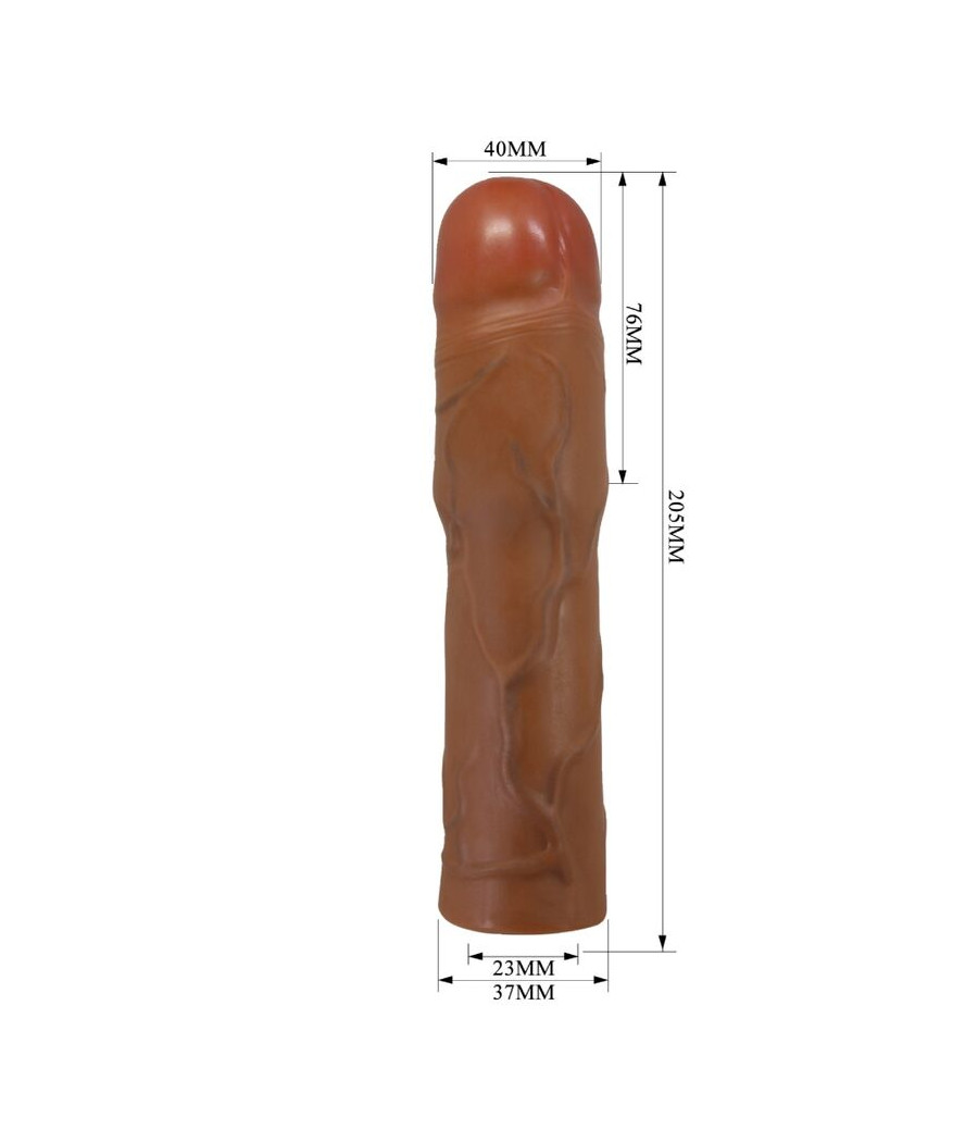 PRETTY LOVE - KYLIAN MANCHON PÉNIS AVEC EXTENSION 7,6 CM MULÂTRE