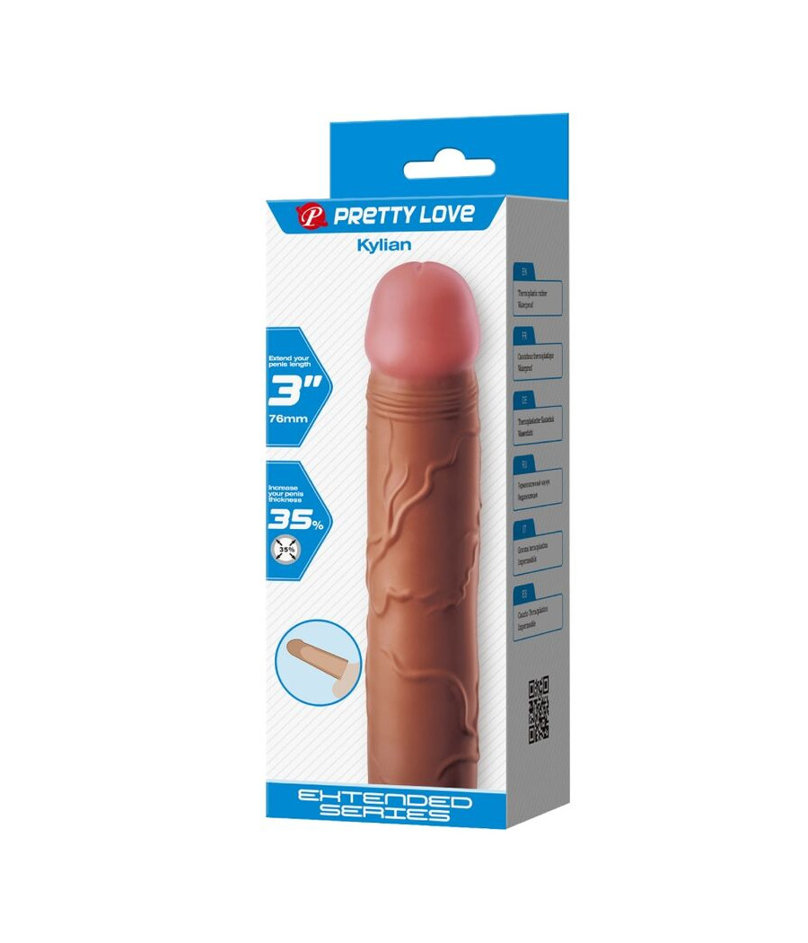PRETTY LOVE - KYLIAN MANCHON PÉNIS AVEC EXTENSION 7,6 CM MULÂTRE