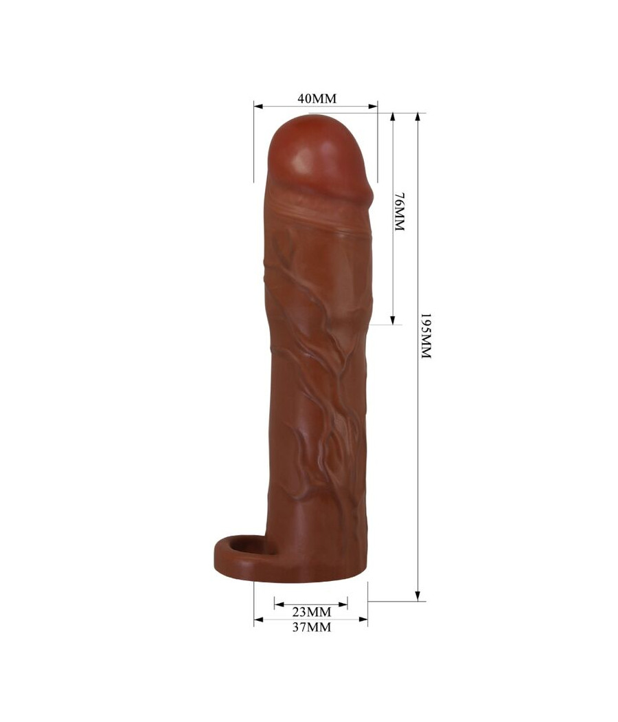 PRETTY LOVE - GERD PENIS SLEEVE WITH 7.6 CM EXTENSION MULATTO