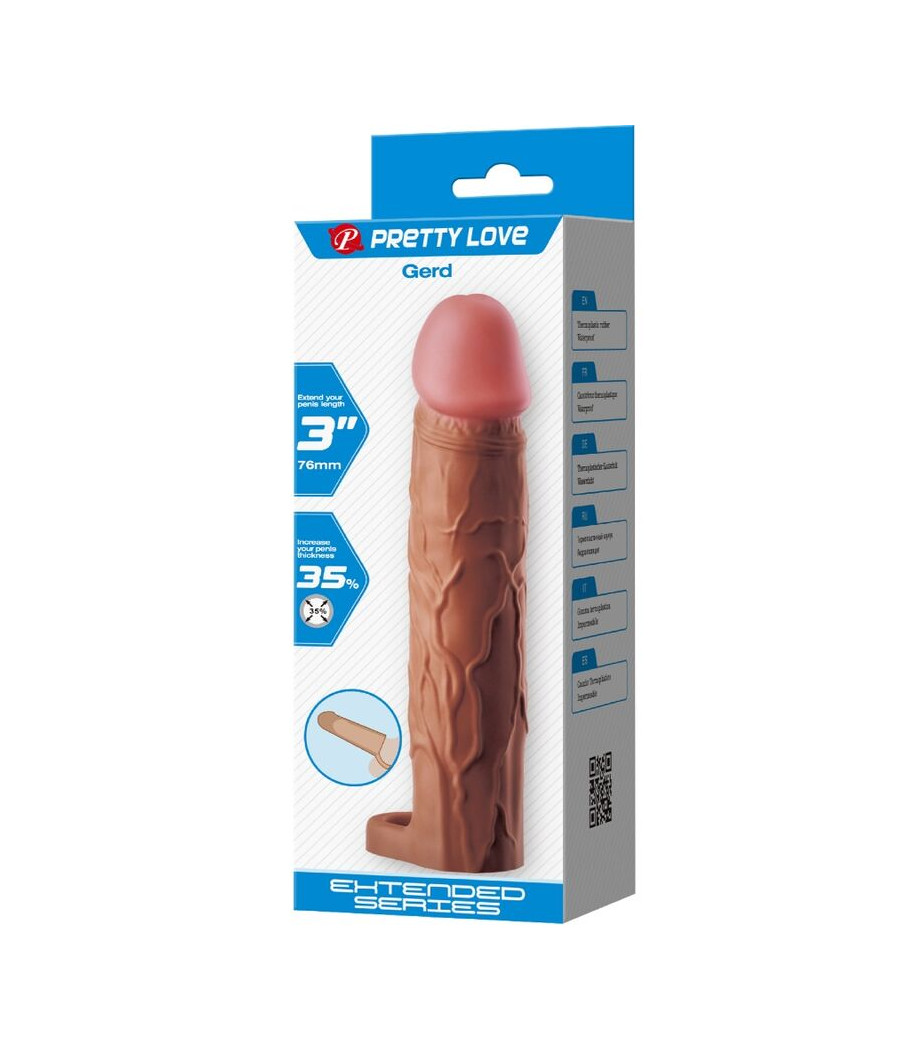 PRETTY LOVE - GERD PENIS SLEEVE WITH 7.6 CM EXTENSION MULATTO
