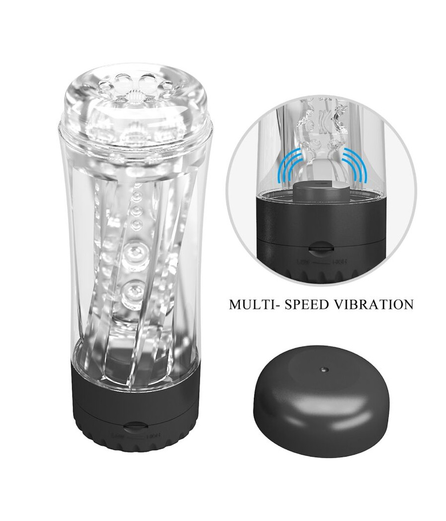 PRETTY LOVE - TAMARA MALE MASTURBATOR MULTI-SPEED VIBRATOR BLACK