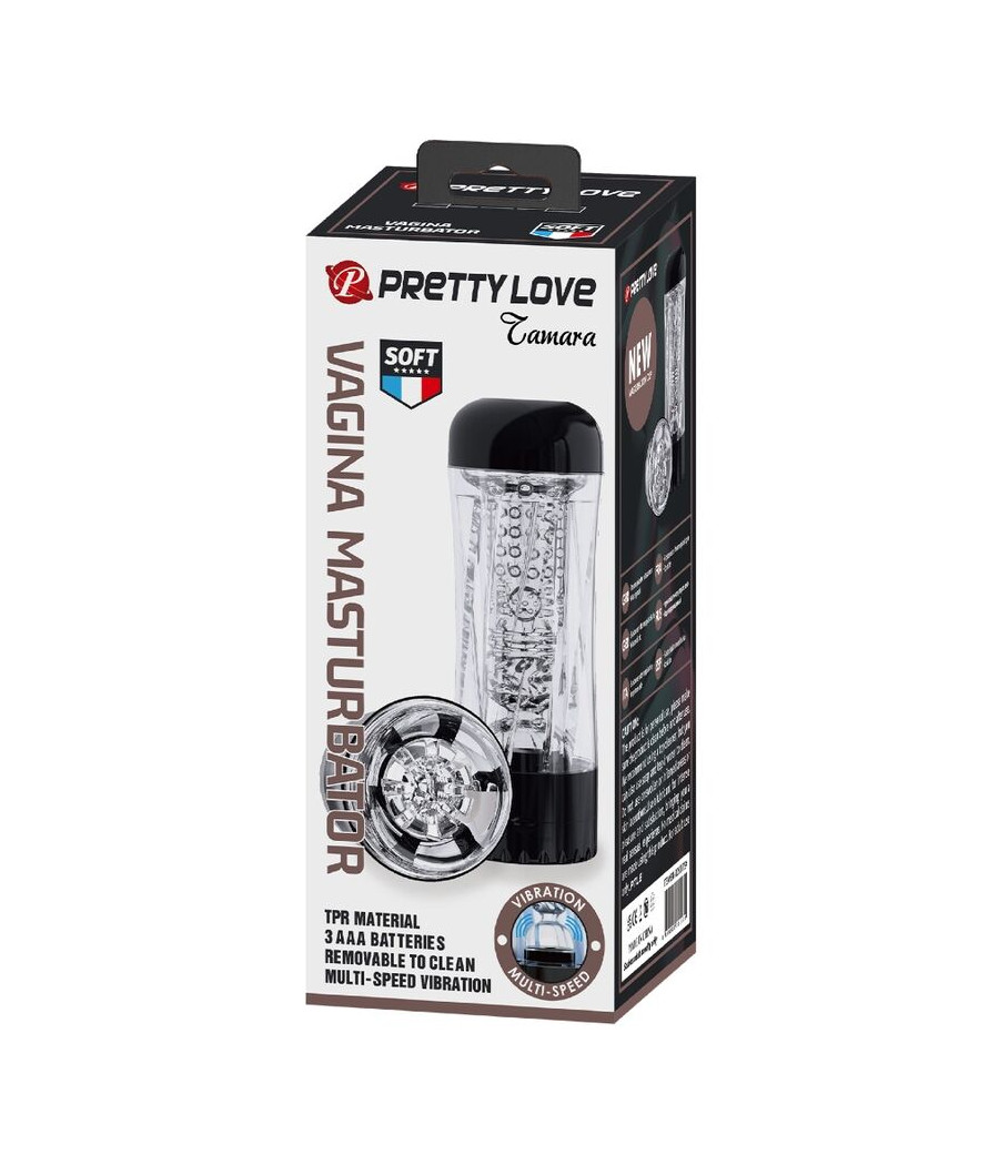 PRETTY LOVE - MASTURBATEUR HOMME TAMARA VIBRATEUR MULTI-VITESSES NOIR