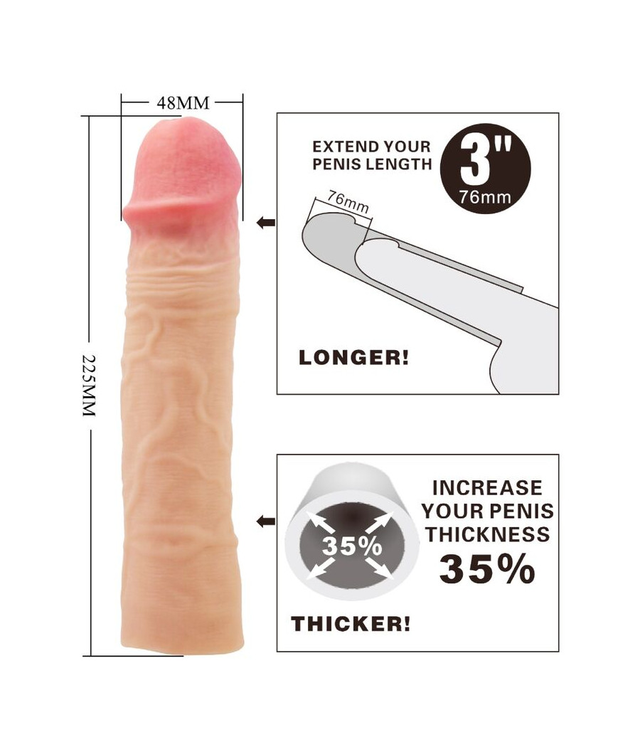 PRETTY LOVE - MANGA PENIS CHELSEA COM EXTENSÃO DE 7,6 CM FLESH