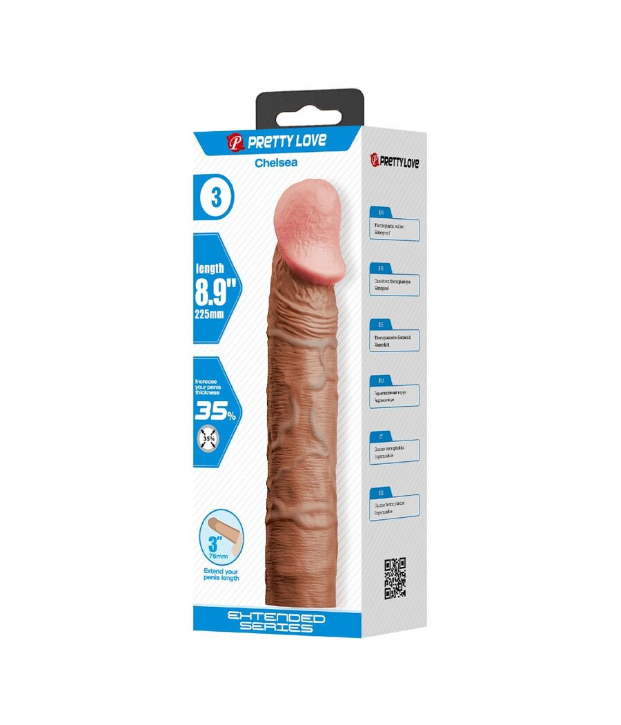 PRETTY LOVE - MANGA PENIS CHELSEA COM EXTENSÃO DE 7,6 CM MULATO