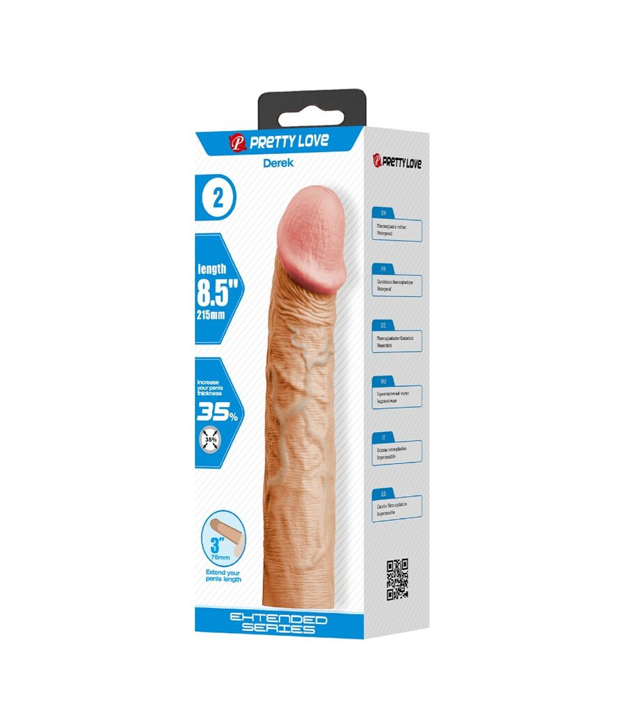 PRETTY LOVE - MANGA DE PÊNIS DEREK COM EXTENSÃO DE 7,6 CM DE CARNE
