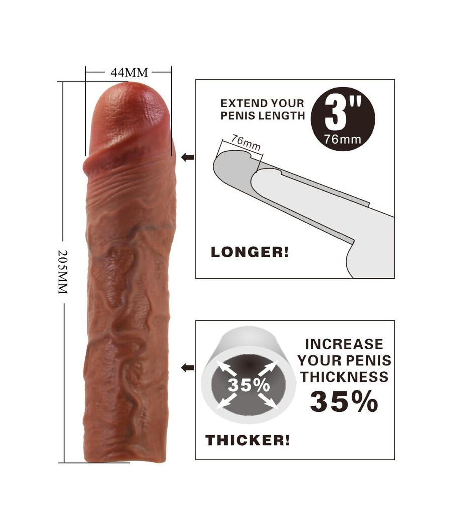 PRETTY LOVE - STEVENSON FUNDA PENE CON EXTENSIÓN DE 7.6 CM MULATO