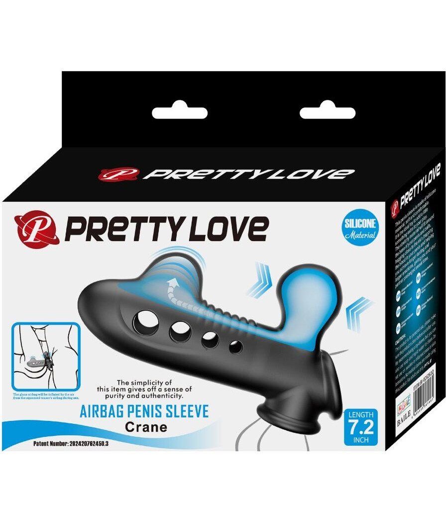 PRETTY LOVE - MANCHON PÉNIS CRANE AVEC AIRBAG NOIR