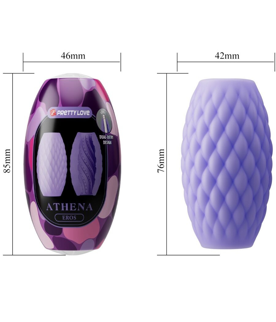 PRETTY LOVE - MASTURBADOR MASCULINO SILICONE ATHENA EROS ROXO