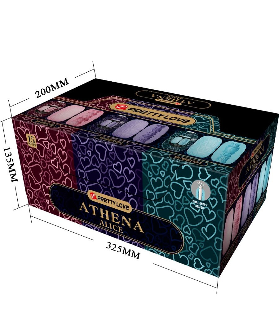 PRETTY LOVE - ATHENA ALICE PACK 15 VERSCHIEDENE MÄNNLICHE MASTURBATOREN