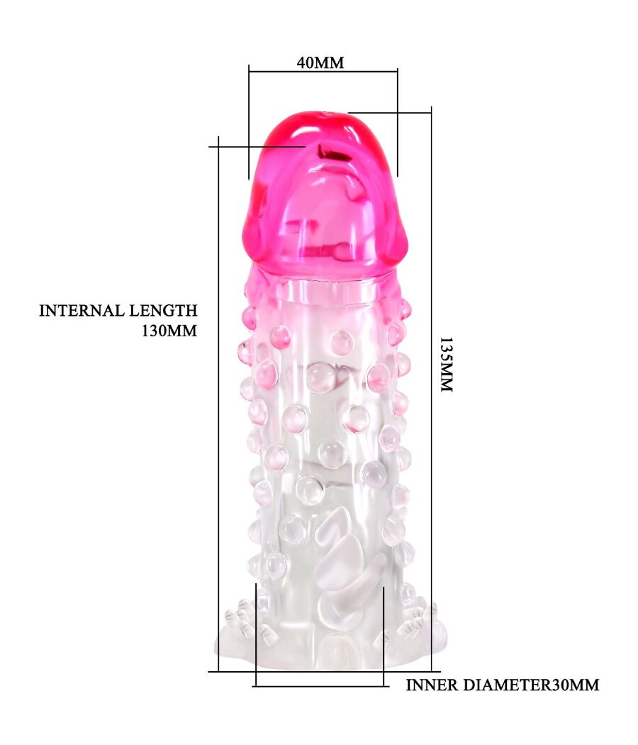 PRETTY LOVE - WILFORD FUNDA REALÍSTICA ALARGADORA CON RELIEVE PARA PENE ROSA