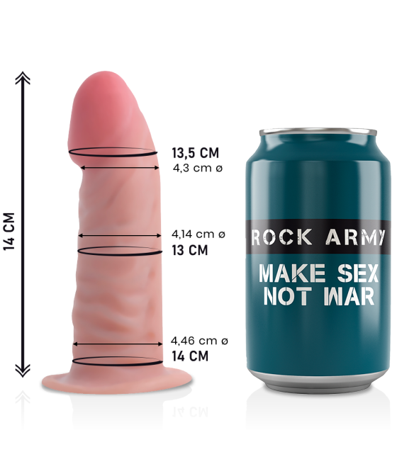 ROCKARMY -TIGER DILDO REALISTA DUAL DENSITY14 CM -O- 4.46 CM