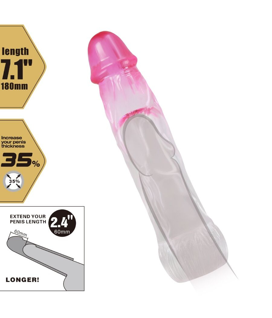 PRETTY LOVE - NERON REALISTA 6 CM BAINHA DE AMPLIAÇÃO PARA PÊNIS ROSA