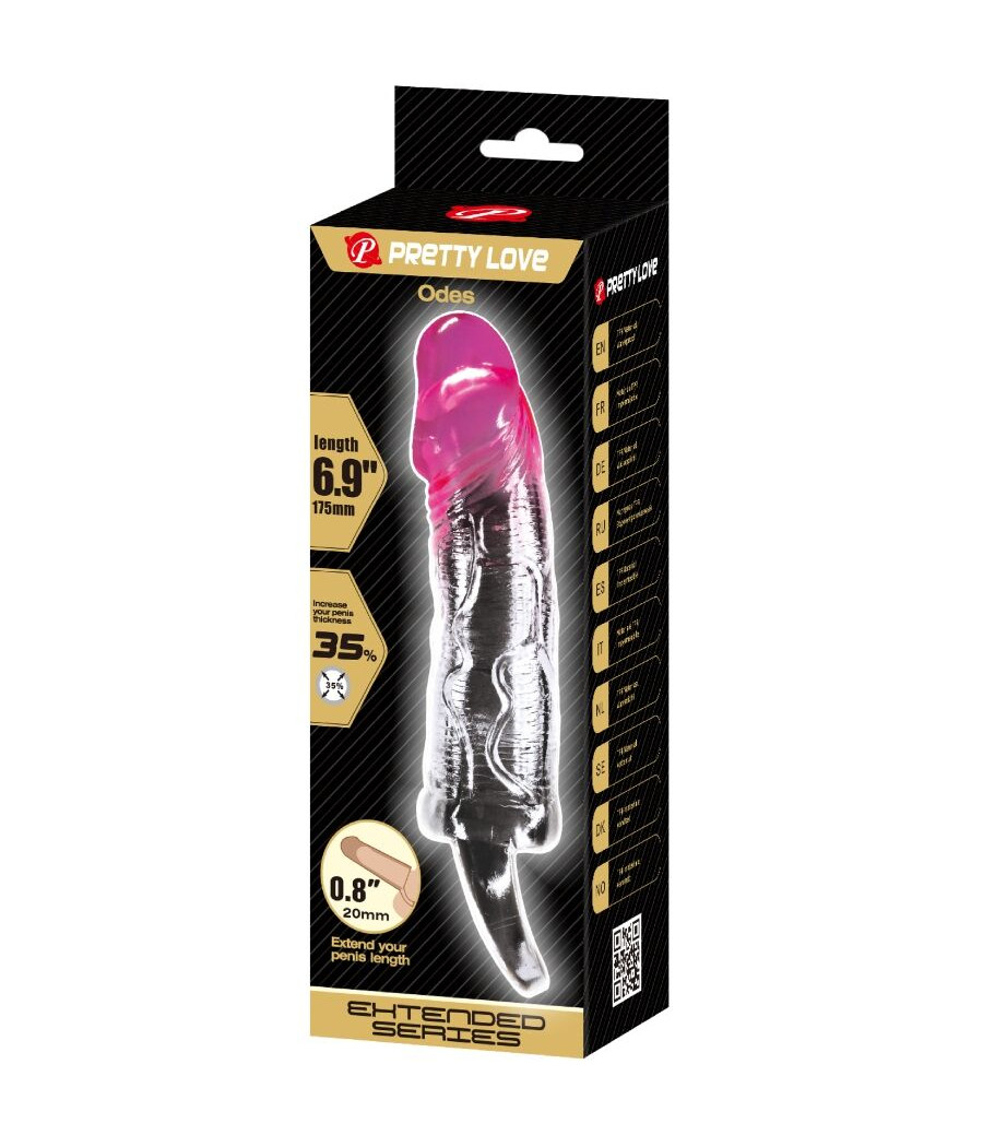PRETTY LOVE - ODES FUNDA REALÍSTICA ALARGADORA DE 2 CM PARA PENE ROSA