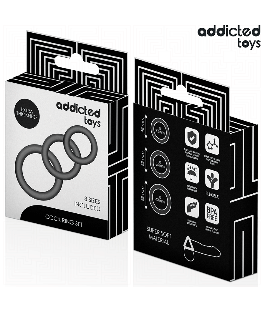 ADDICTED TOYS - LOT DE ANNEAUX EN SILICONE MODÈLE 1