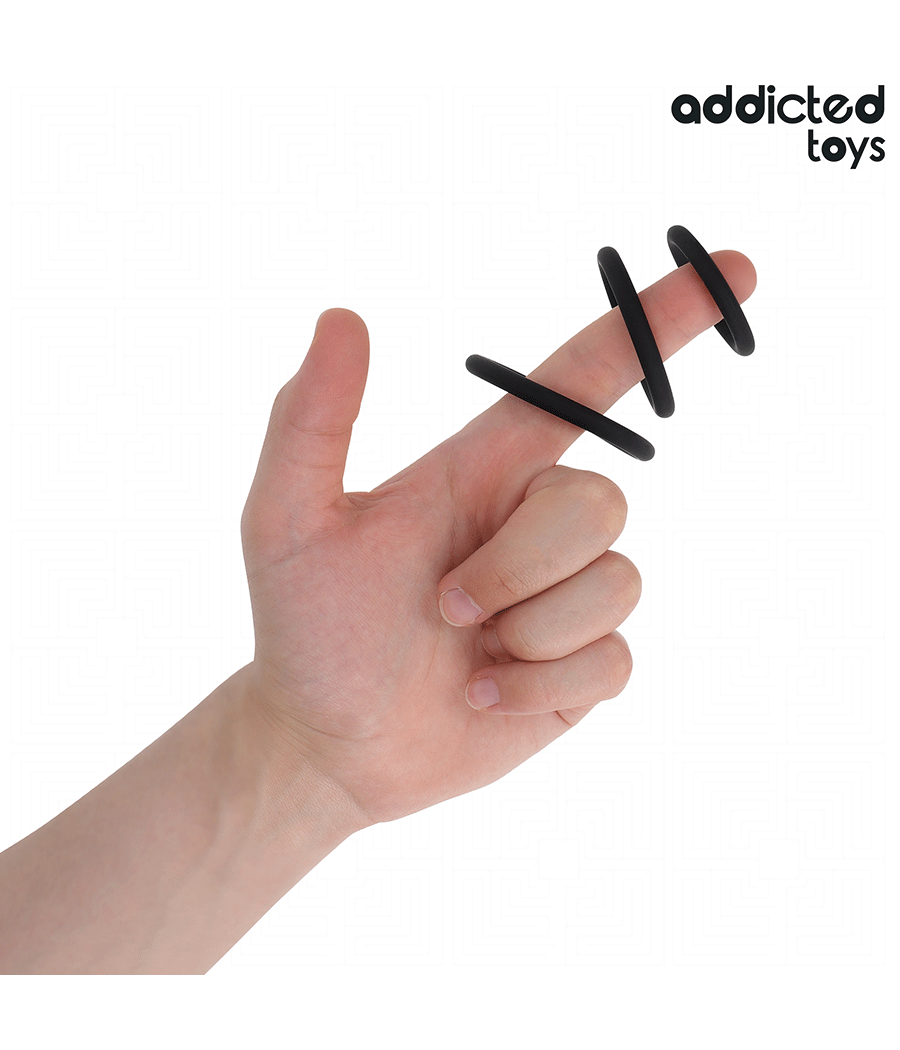 ADDICTED TOYS - CONJUNTO DE ANÉIS DE SILICONE MODELO 2