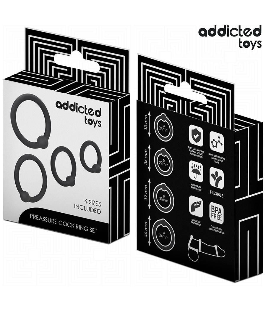 ADDICTED TOYS - LOT D'ANNEAUX EN SILICONE À PRESSION