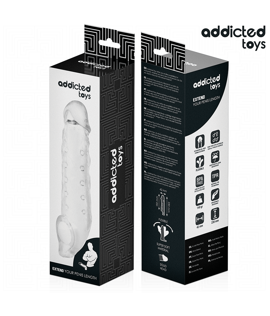 ADDICTED TOYS - GAINE PÉNIS TRANSPARENTE TAILLE M 27 CM
