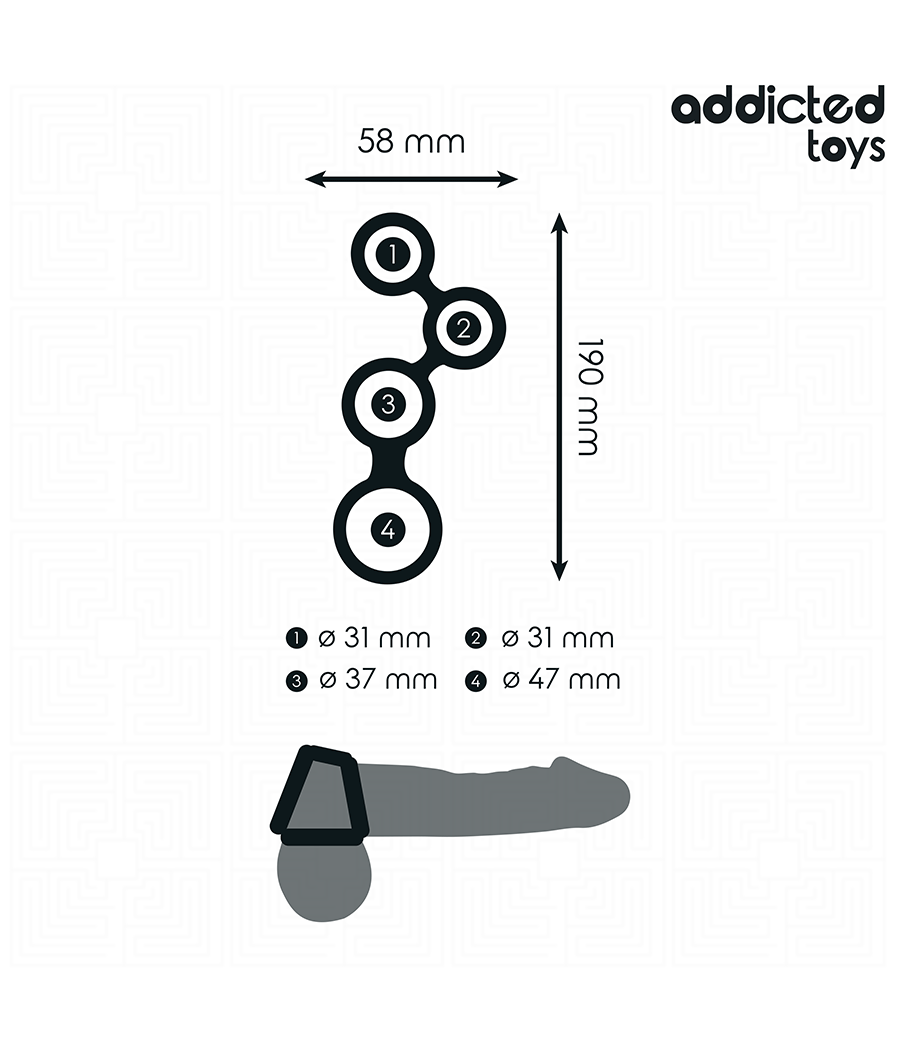 ADDICTED TOYS - PENIS RING WITH DIVIDERS FOR TESTICLES