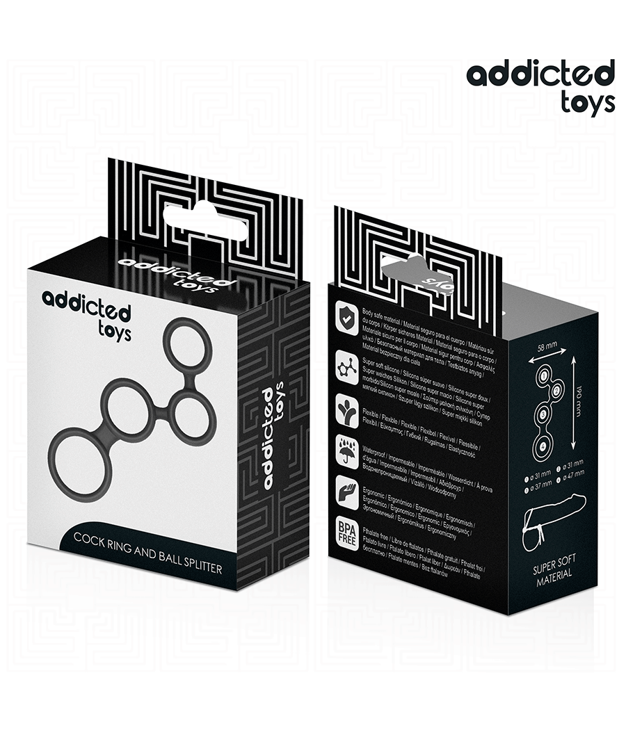 ADDICTED TOYS - ANEL PARA PÊNIS COM DIVISORES PARA TESTÍCULOS