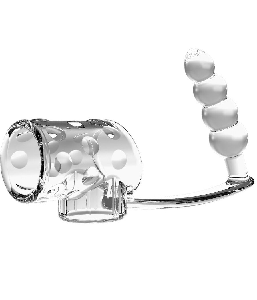 PRETTY LOVE - MANGA PARA PÊNIS COM PLUG ANAL TRANSPARENTE
