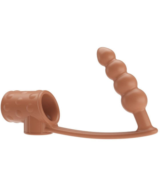 PRETTY LOVE - PENIS SLEEVE WITH ANAL PLUG NATURAL