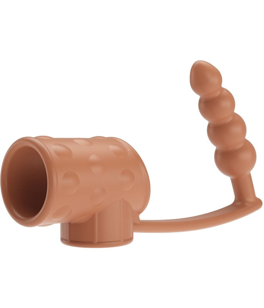 PRETTY LOVE - PENIS SLEEVE WITH ANAL PLUG NATURAL
