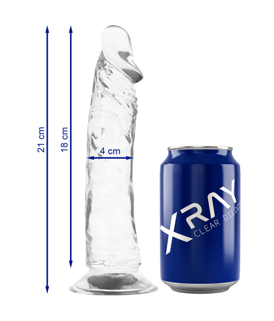 X RAY - DILDO TRANSPARENTE 21 CM -O- 4 CM