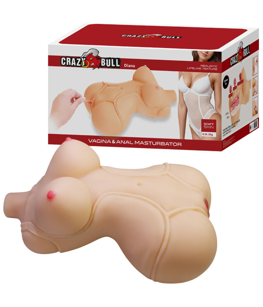 CRAZY BULL - DIANA TORSE FÉMININ RÉALISTE VAGIN ET ANAL 5 KG