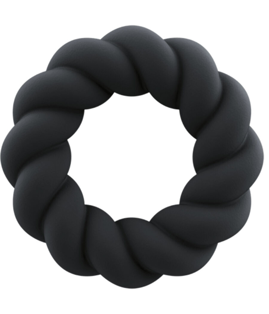 ROCKS-OFF - ANNEAU DE MASTURBATION EN SILICONE NOIR TWIST