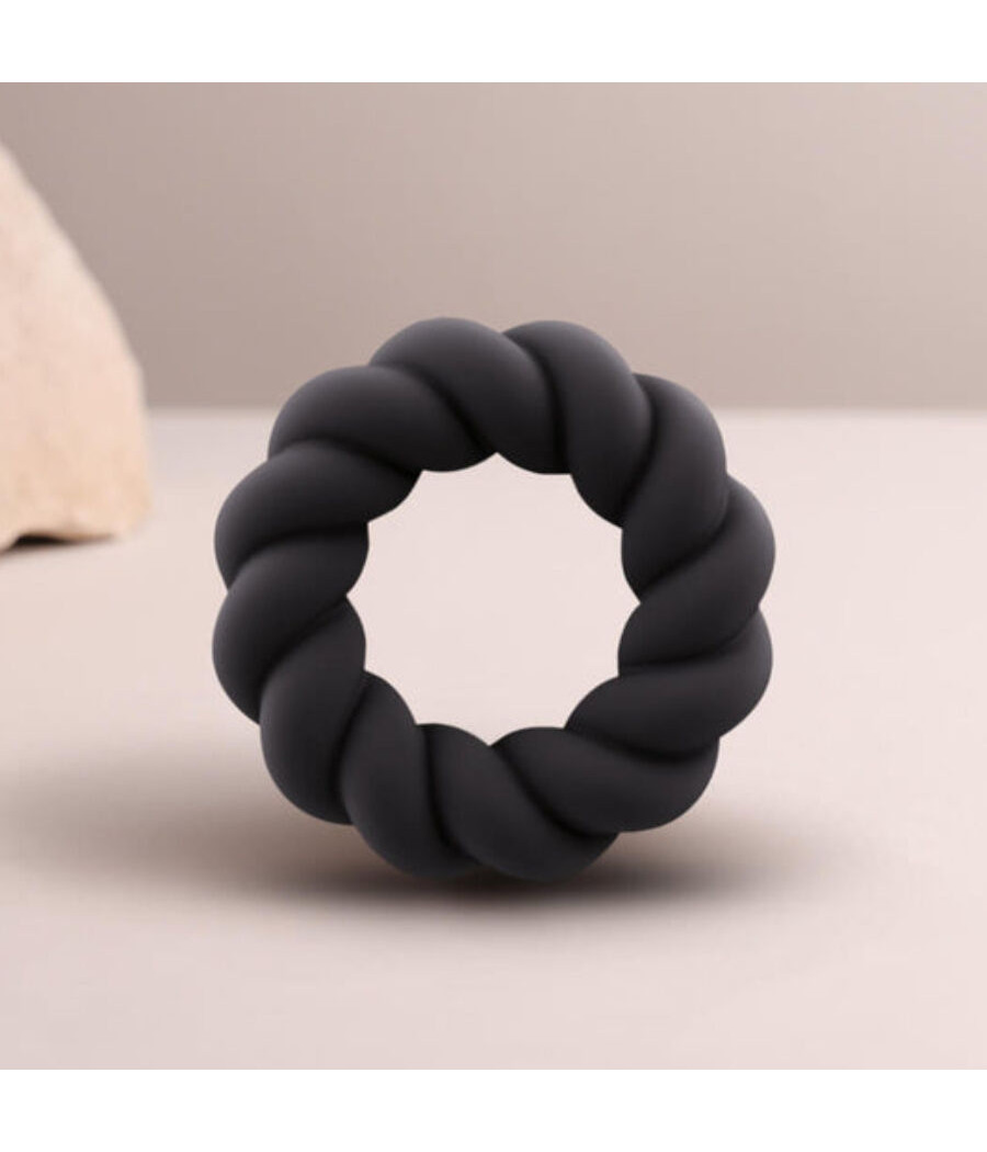 ROCKS-OFF - ANEL MASTURBADOR DE SILICONE PRETO TWIST