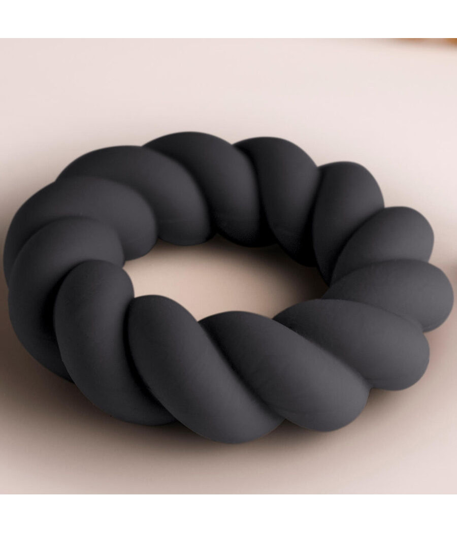 ROCKS-OFF - TWIST BLACK SILICONE MASTURBATOR RING