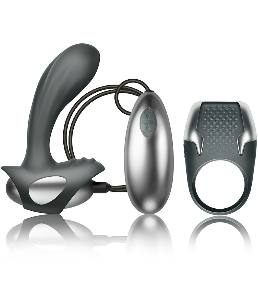 CLIMAXIMUM - EXCITE KIT ANELLO PER IL PENE + MASSAGGIATORE PER LA PROSTATA CON FILO