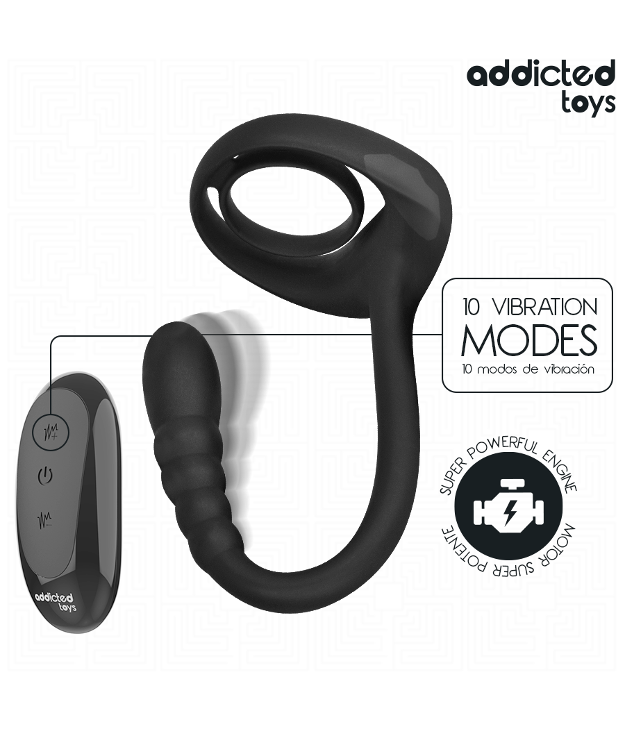 ADDICTED TOYS - P-SPOT VIBRATING COCK RING REMOTE CONTROL