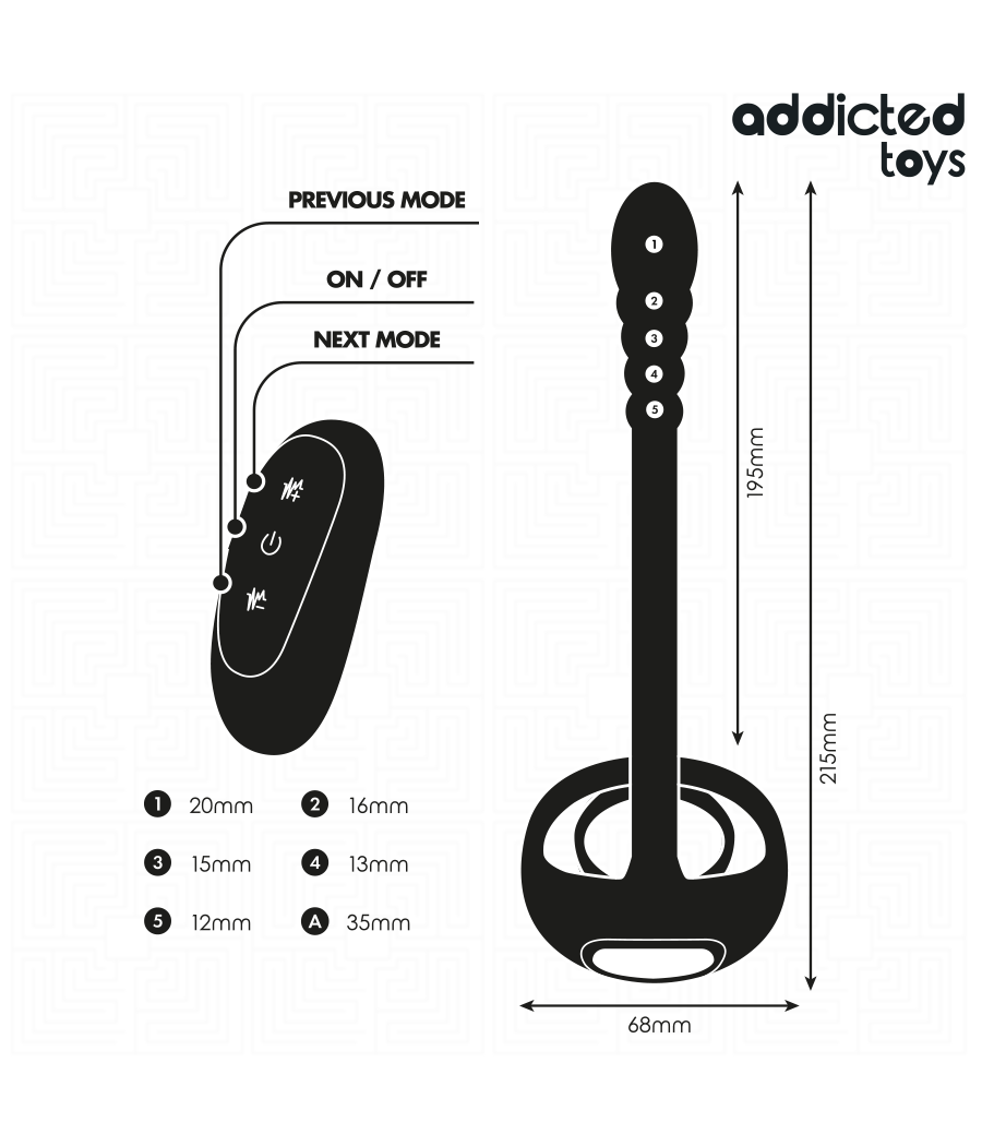 ADDICTED TOYS - ANILLO PENE VIBRADOR PUNTO·P CONTROL REMOTO