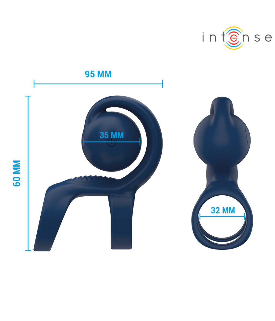 INTENSE - TYSON COCK RING MIT VIBRIERENDER KUGEL Ø 3,2 CM