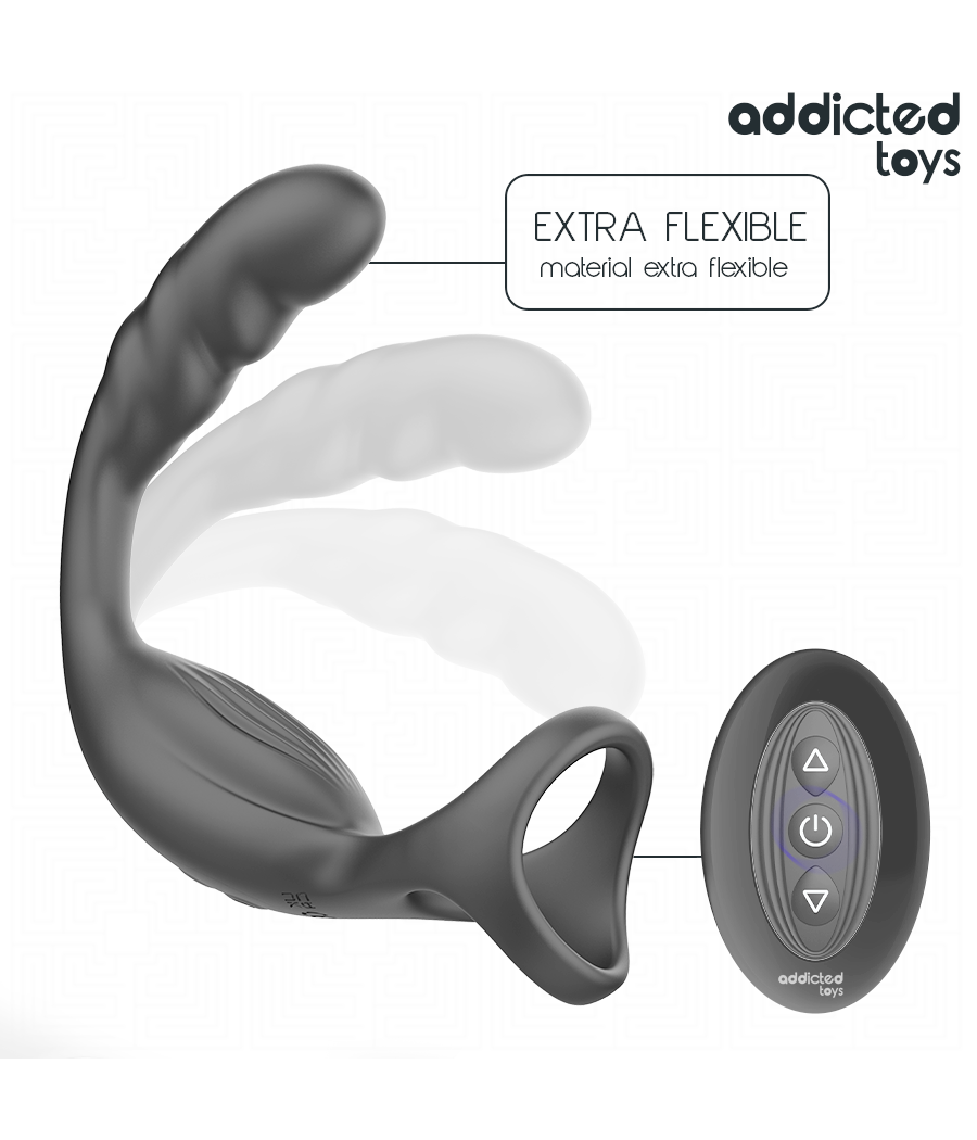 ADDICTED TOYS - ANNEAU PÉNIS PROSTATIQUE DOUBLE AVEC TÉLÉCOMMANDE