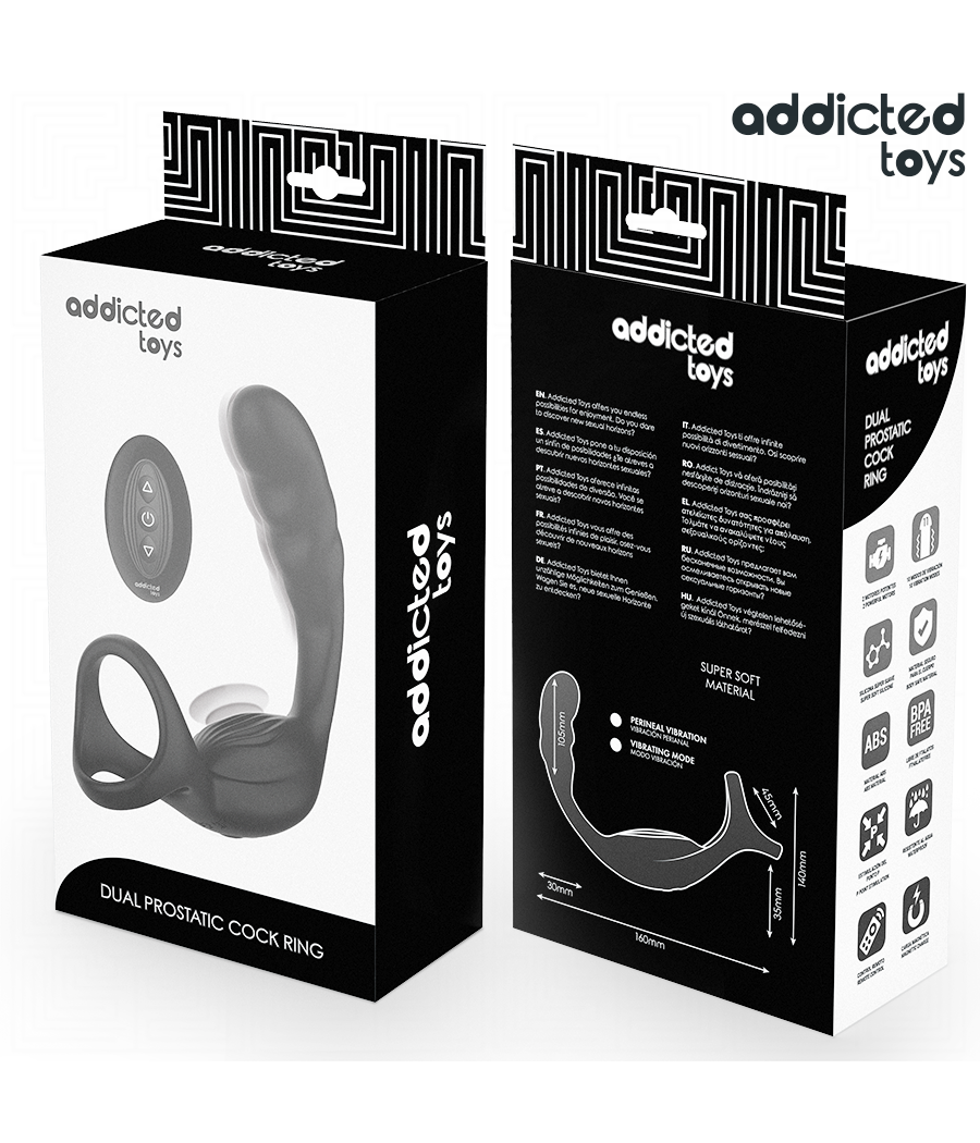 ADDICTED TOYS - ANELLO PER IL PENE PROSTATICO DOPPIO CON TELECOMANDO