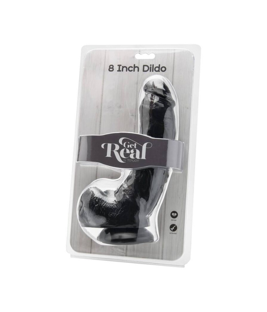 GET REAL - DILDO 20,5 CM CON TESTÍCULOS NEGRO
